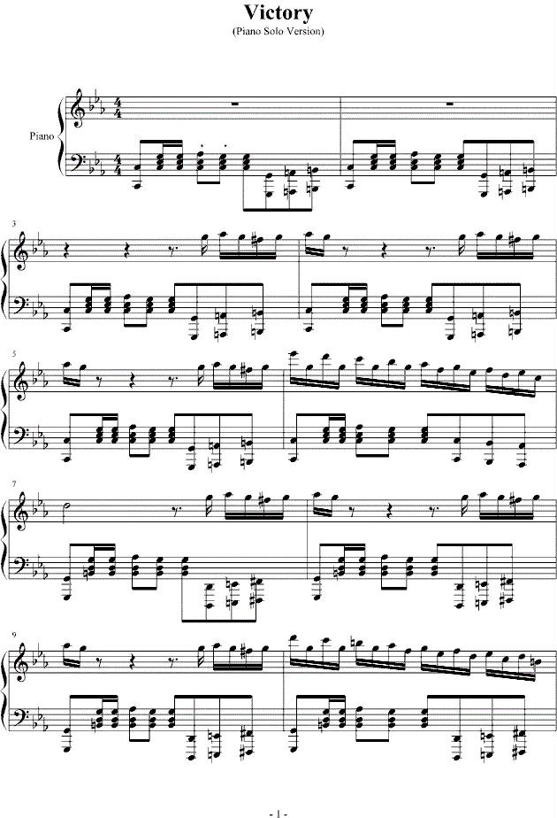 《Victory》 钢琴谱