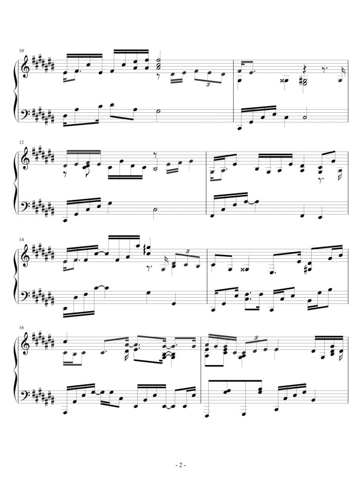 华晨宇《微光》 钢琴谱