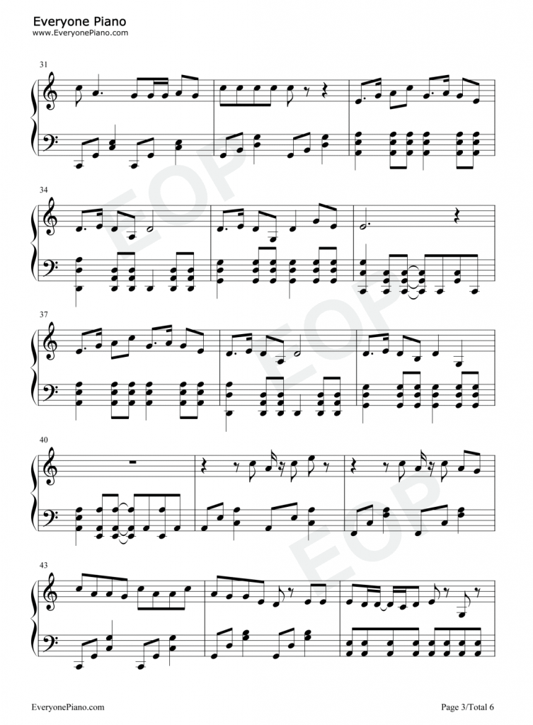 大碗宽面 钢琴谱