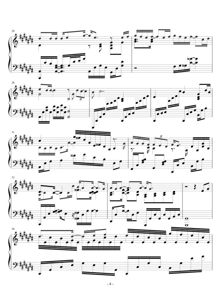 华晨宇《微光》 钢琴谱