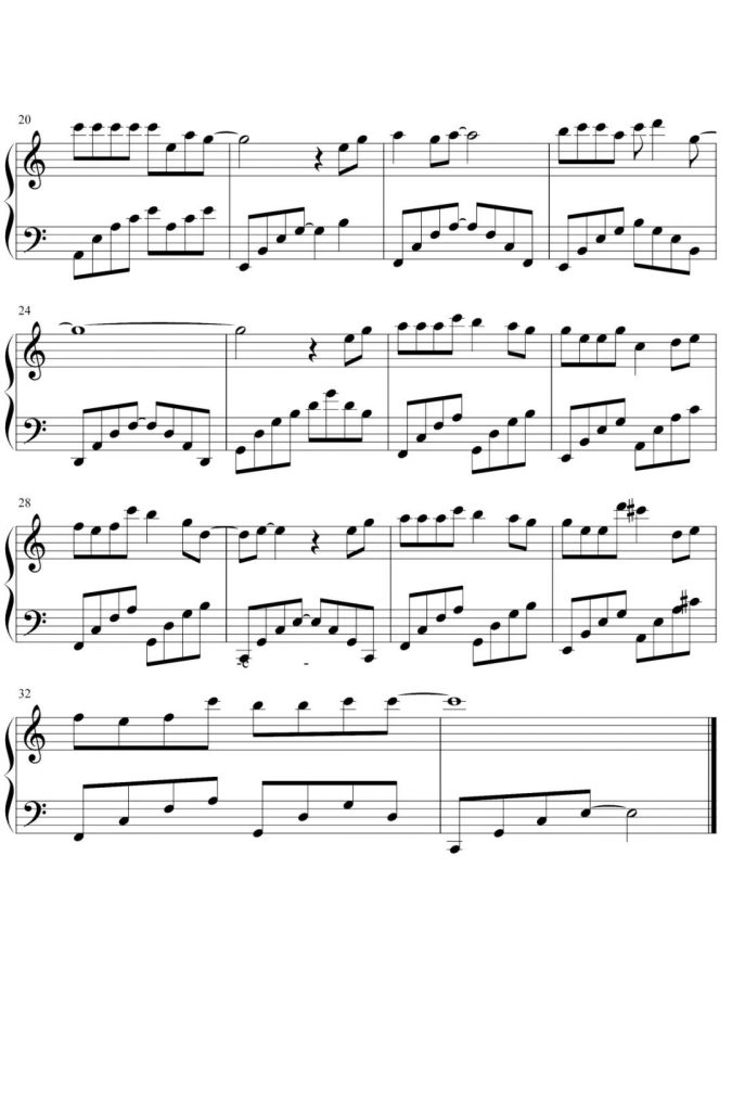 甜甜咸咸 钢琴谱-赵芷彤-抖音热歌