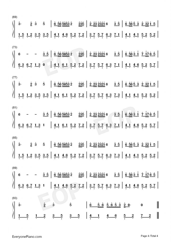 Windy Hill 山风 钢琴数字简谱-羽肿-中国风助眠曲