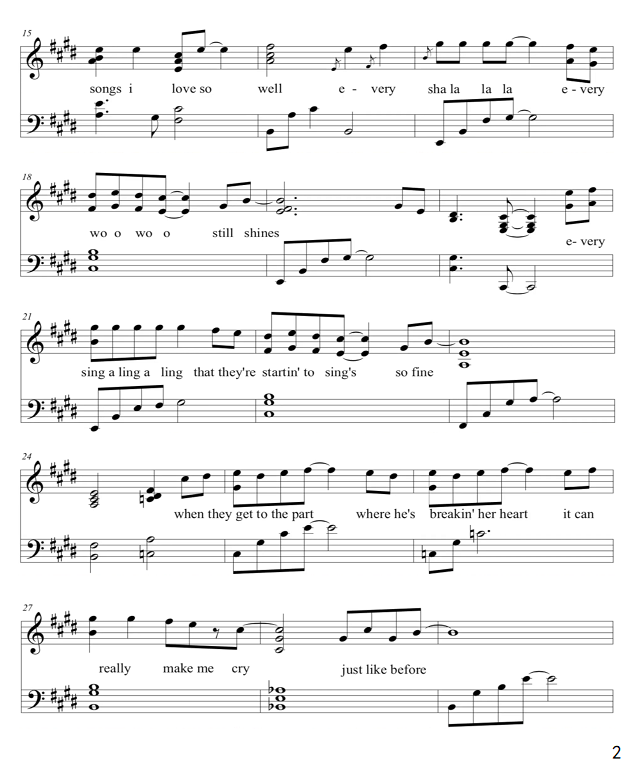 yesterday once more 昨日重现钢琴谱