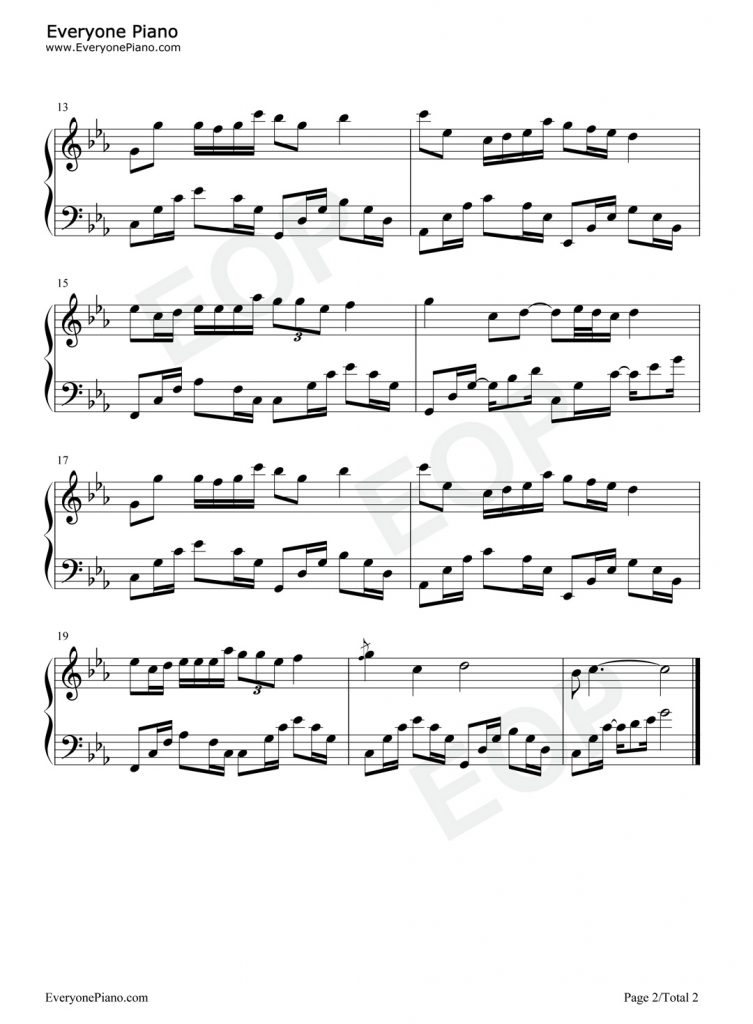 错位时空 钢琴谱-我吹过你吹过的晚风那我们算不算相拥-抖音热歌