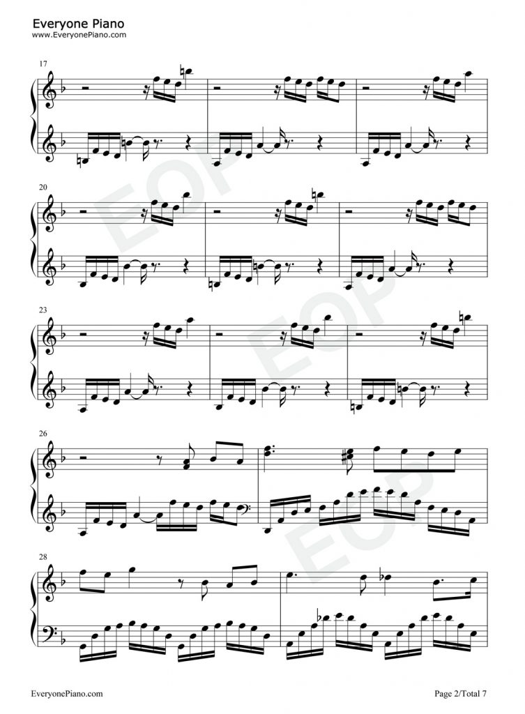 夜的第七章 钢琴谱-周杰伦