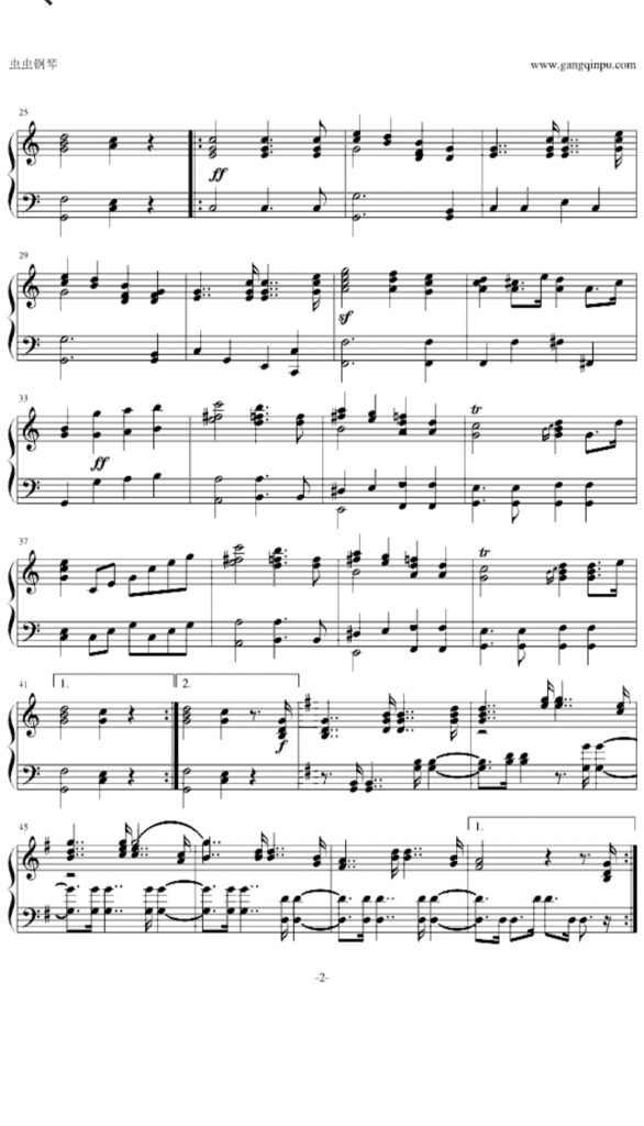 婚礼进行曲 钢琴谱-门德尔松