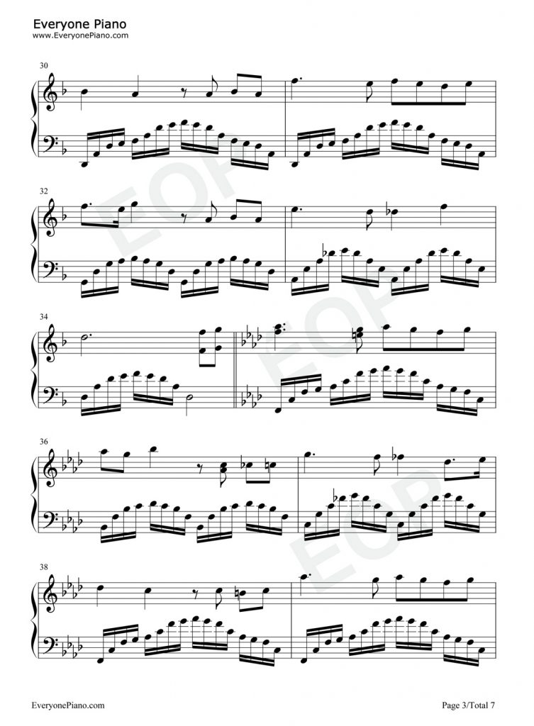 夜的第七章 钢琴谱-周杰伦