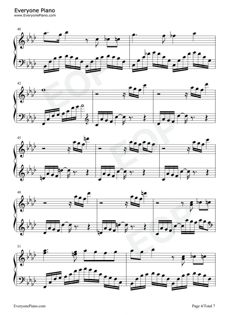 夜的第七章 钢琴谱-周杰伦