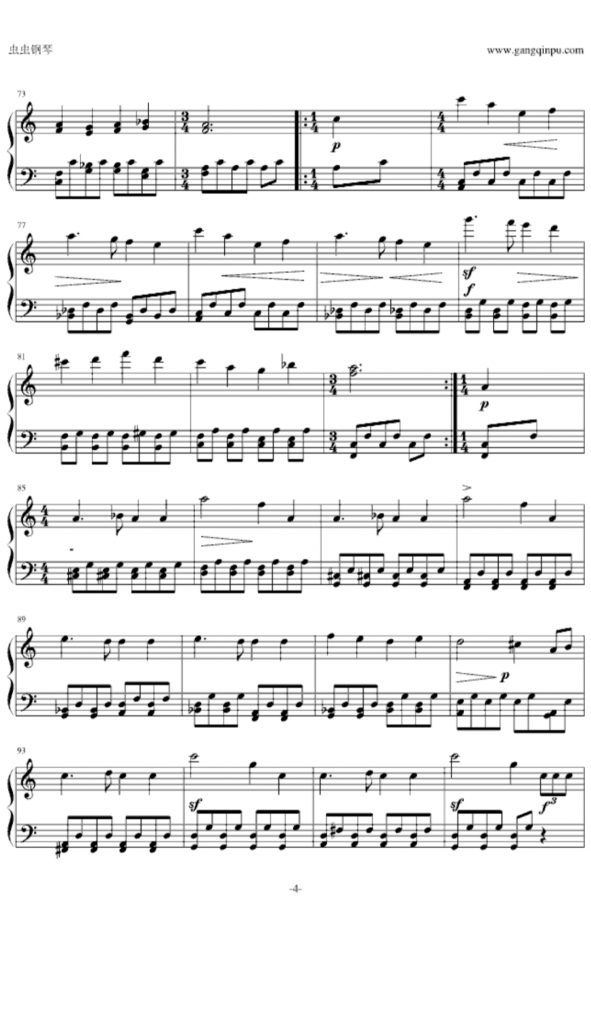 婚礼进行曲 钢琴谱-门德尔松