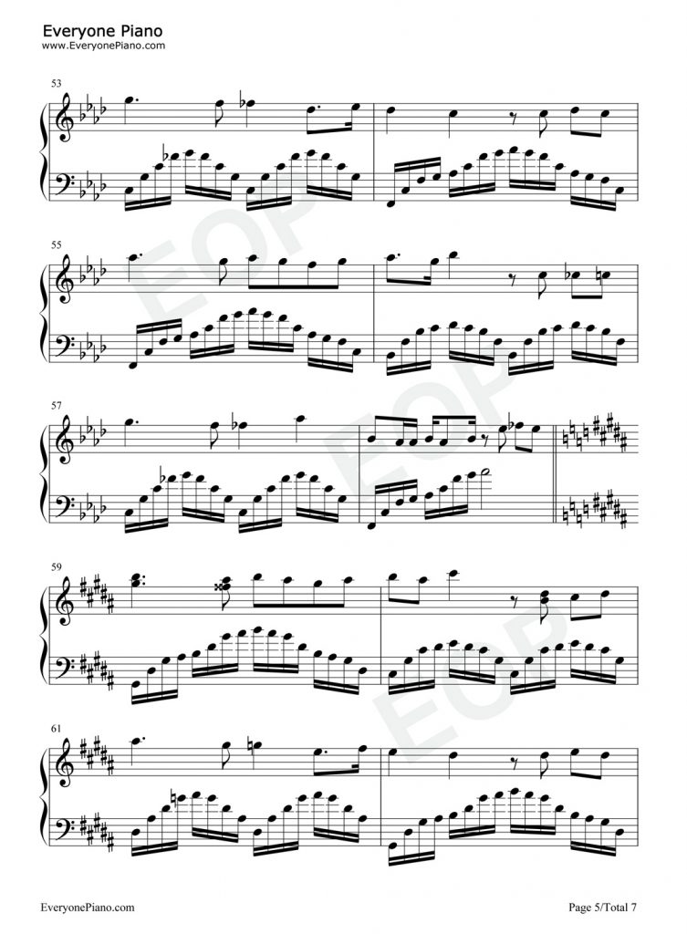 夜的第七章 钢琴谱-周杰伦