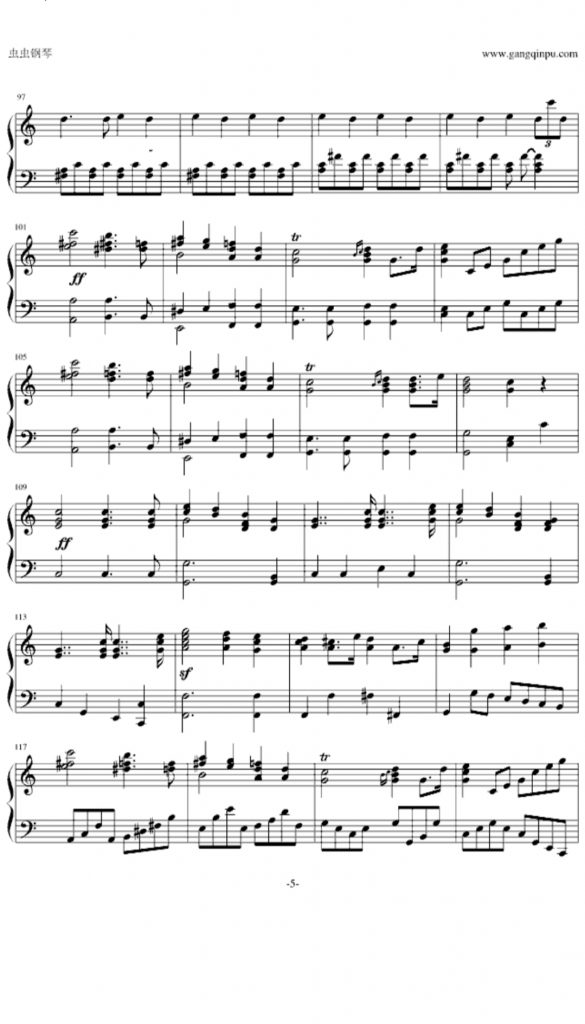 婚礼进行曲 钢琴谱-门德尔松