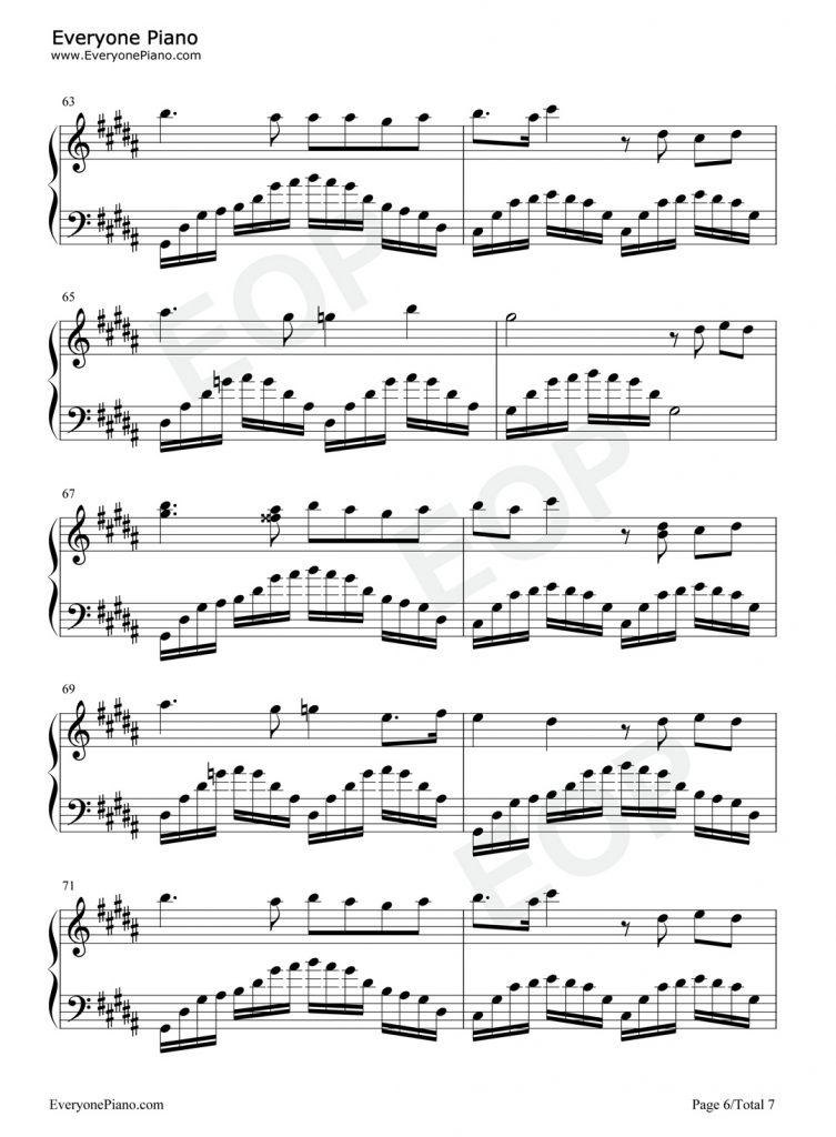 夜的第七章 钢琴谱-周杰伦