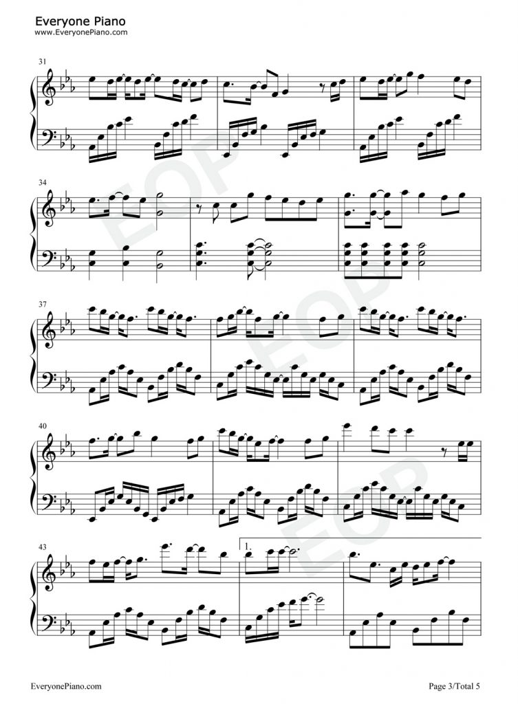 晚夜微雨问海棠 钢琴谱