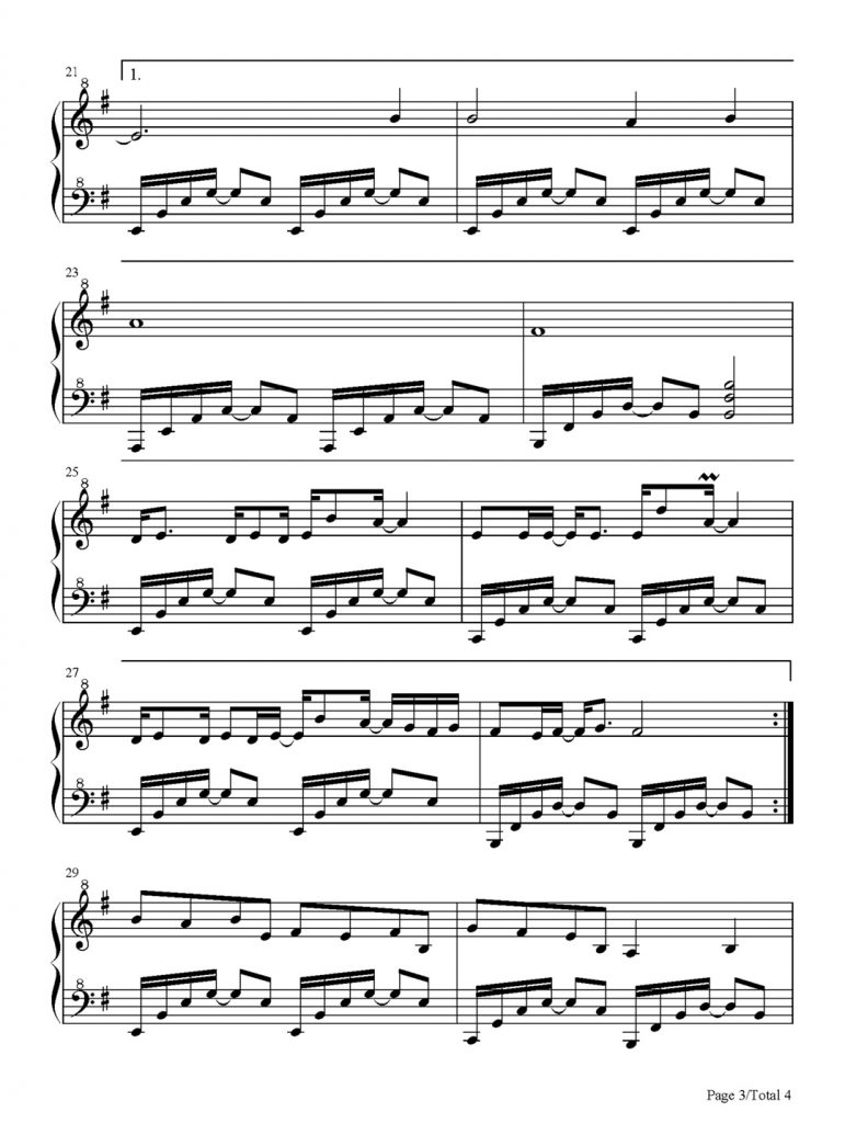 天问 钢琴谱 简单版-网剧《山河令》主题曲