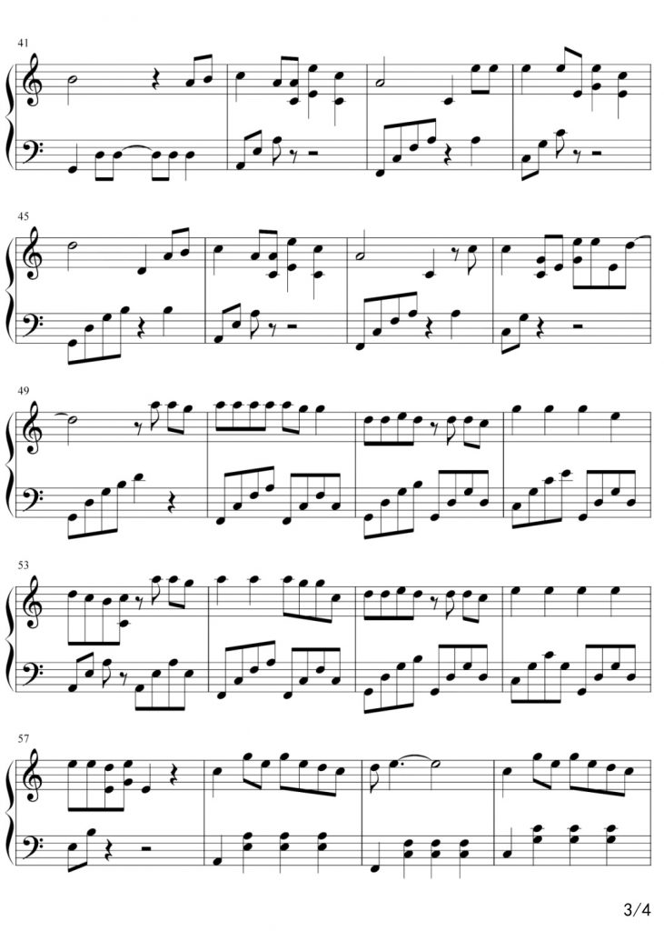 你是人间四月天 钢琴谱