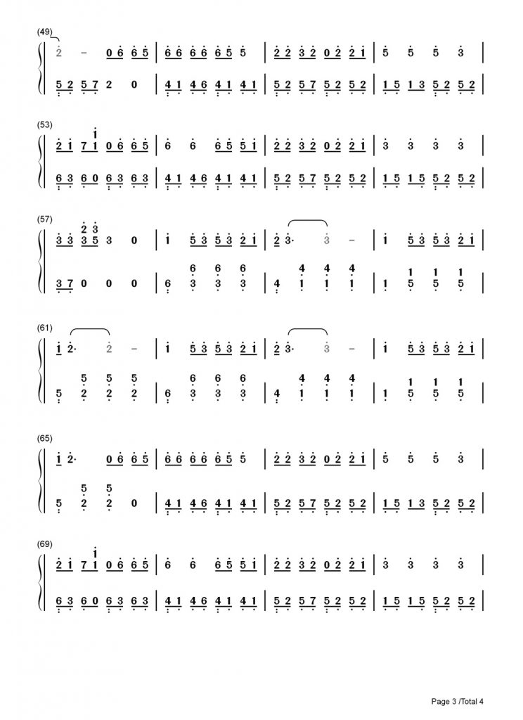 你是人间四月天 钢琴数字简谱