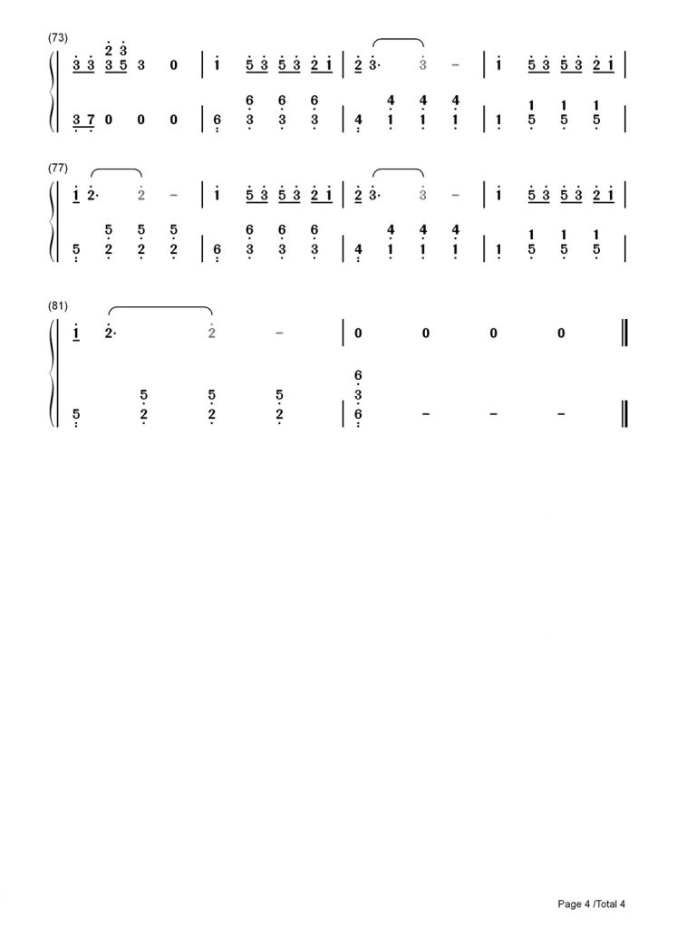你是人间四月天 钢琴数字简谱