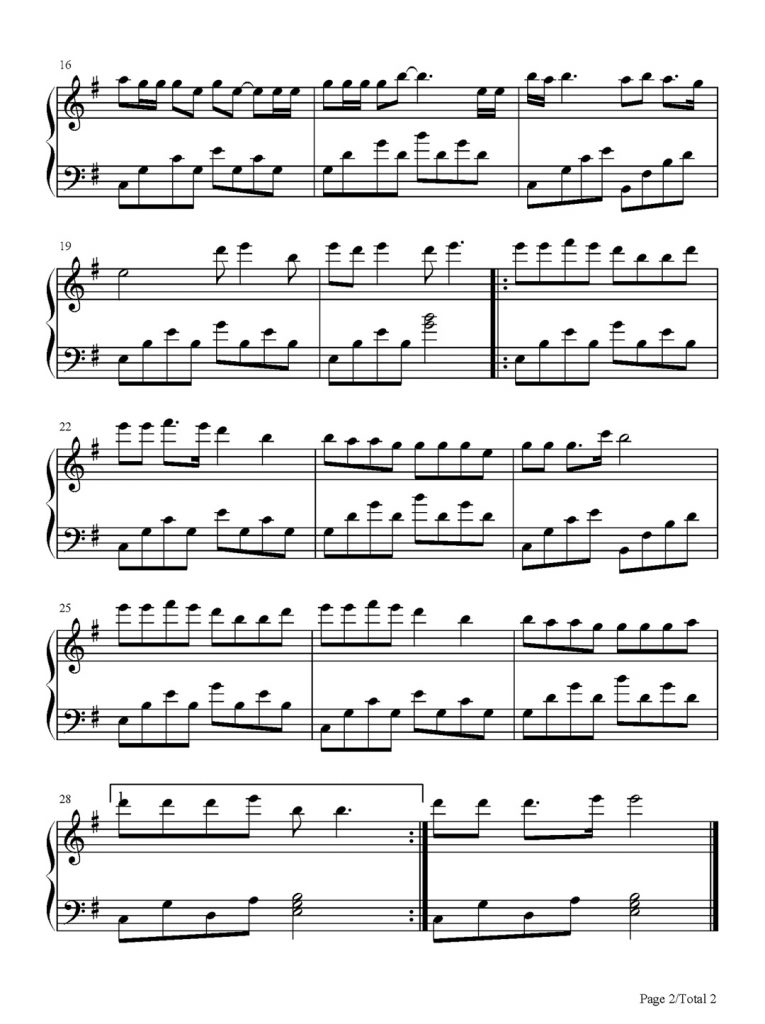 大雨还在下 钢琴谱