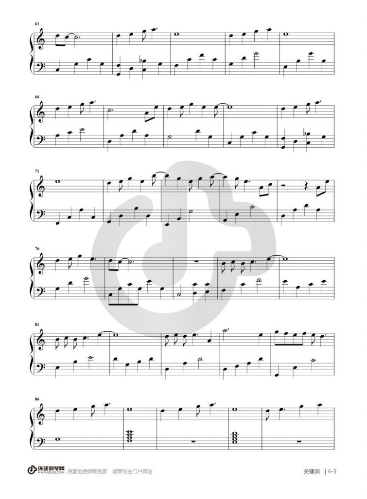 关键词 钢琴谱 - 林俊杰