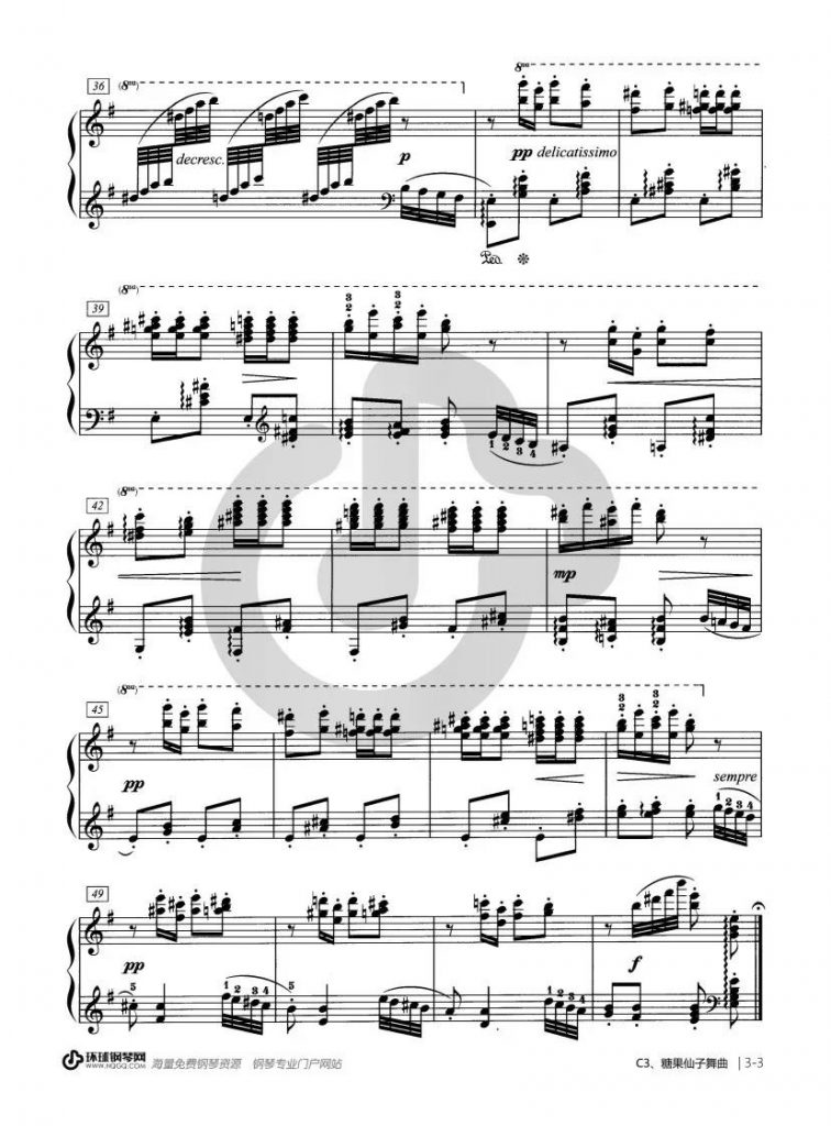 糖果仙子舞曲 钢琴谱-柴可夫斯基