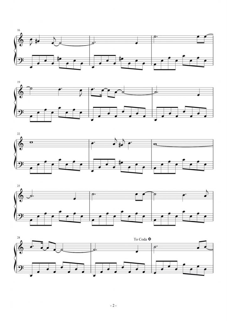 悬崖之上 钢琴谱-电影《悬崖之上》同名主题曲-周深