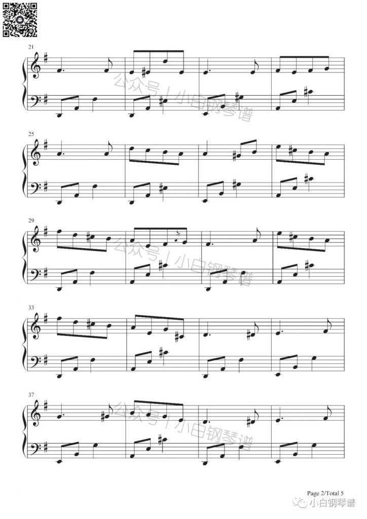 春之歌 钢琴谱-门德尔松