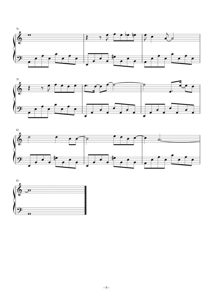 悬崖之上 钢琴谱-电影《悬崖之上》同名主题曲-周深