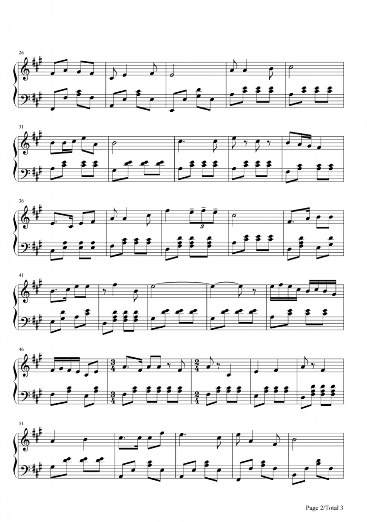 唱支山歌对党听 钢琴谱