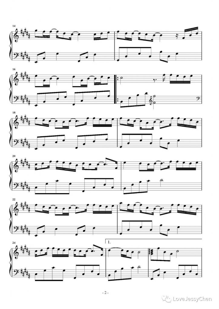 慢慢 钢琴谱 -Uu