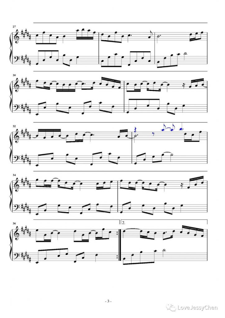 慢慢 钢琴谱 -Uu