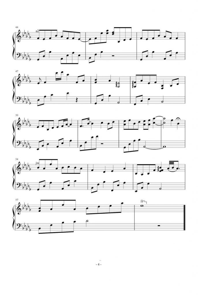 年岁 钢琴谱-千古玦尘片尾曲-毛不易