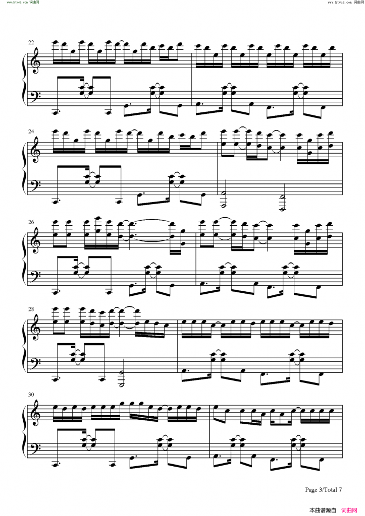 野摩托 钢琴谱-抖音热歌