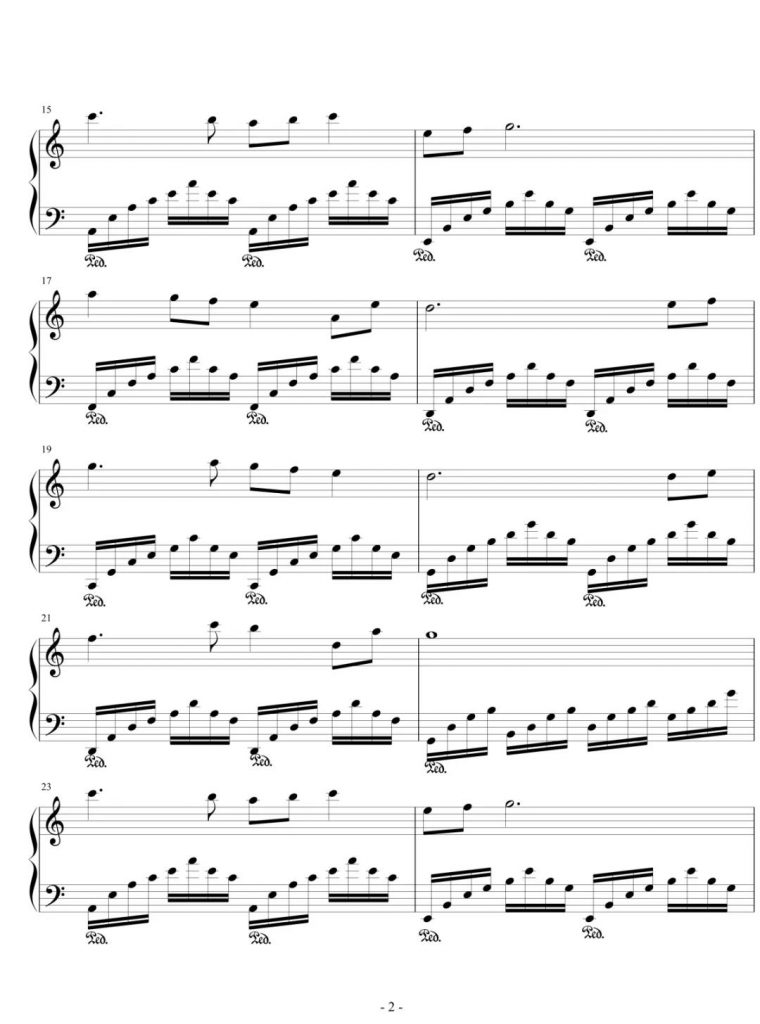 在水一方 钢琴谱