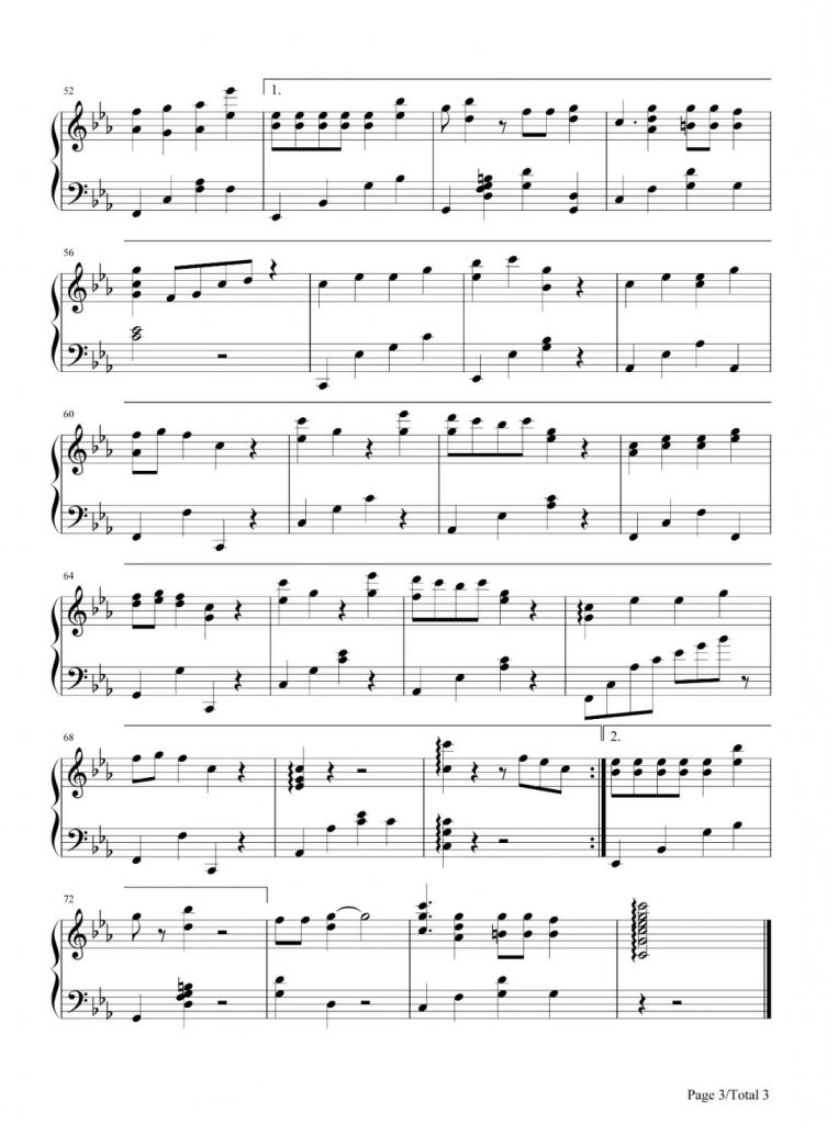 梦中的额吉钢琴五线谱乌达木