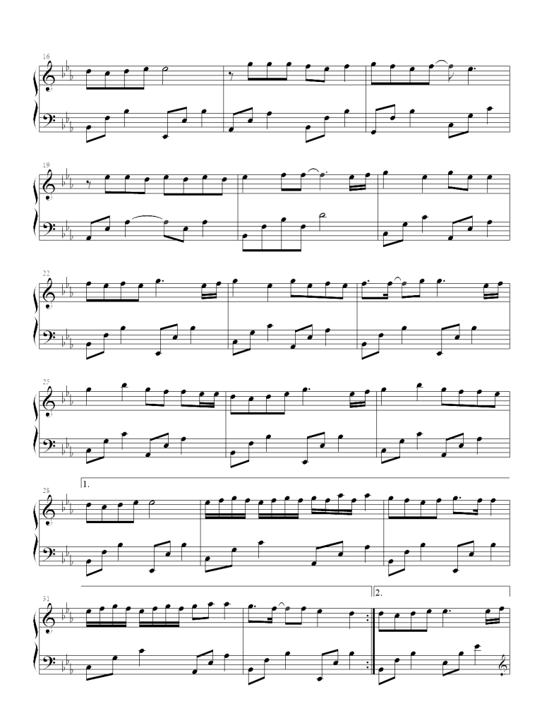 公主病 钢琴谱 - 徐木子