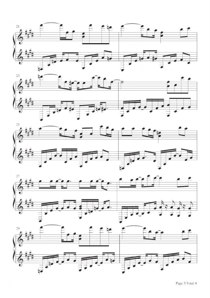 玫瑰花的葬礼 钢琴谱 - 许嵩