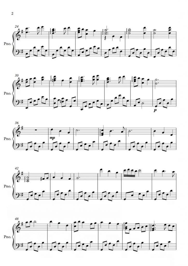 雪花 钢琴谱 - 北京冬奥会主题歌