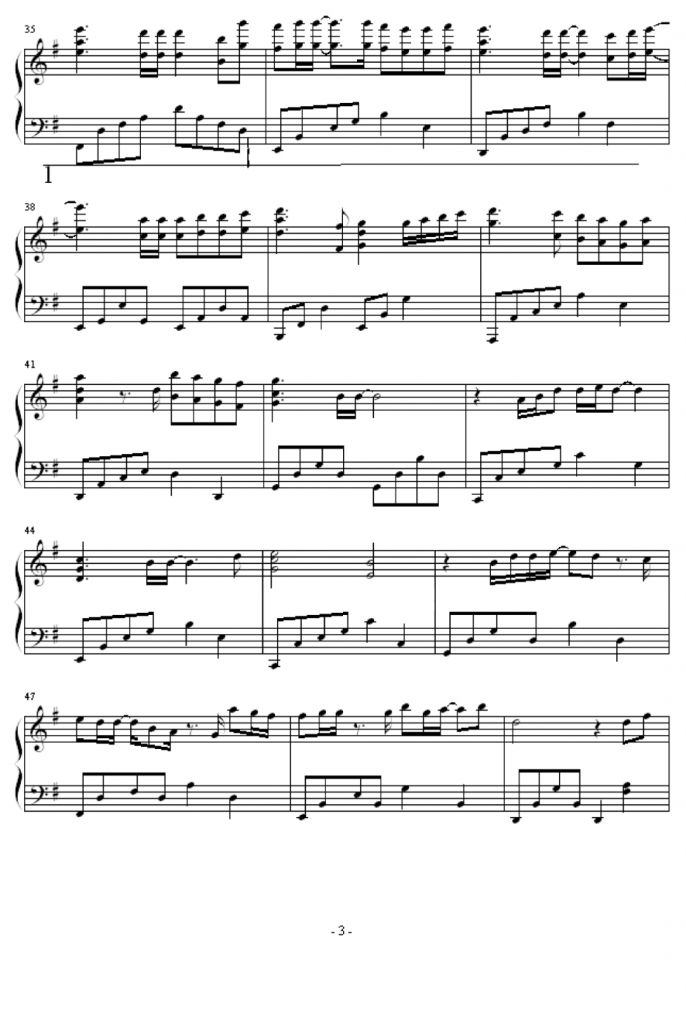 彩虹天堂 钢琴五线谱 - 刘畊宏